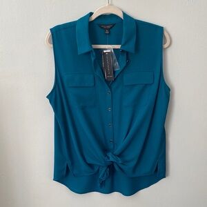 Investments Teal Sleeveless Blouse